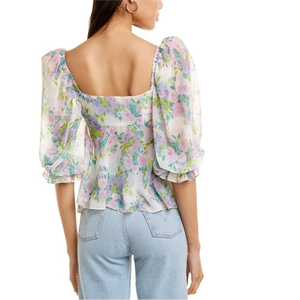 For Love and Lemons Meadow Blouse Lavender Small - Picture 3 of 10